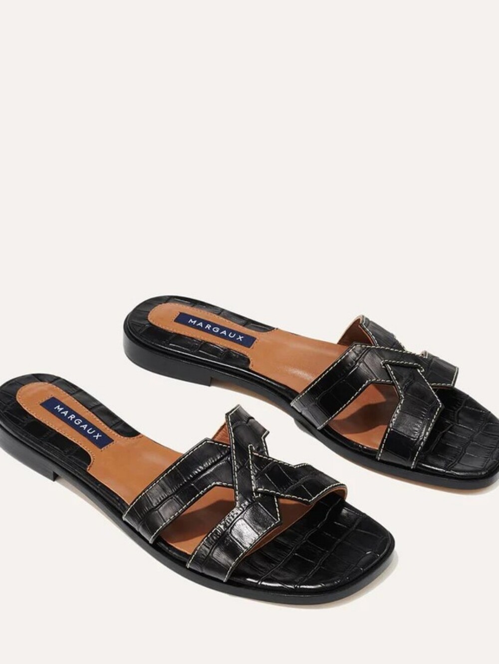 MARGAUX The MX Croc Embossed Sandal